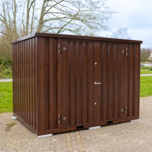 Container Imitation Bois 3 X 2 Mètres – Avec Double Porte Grand Coté