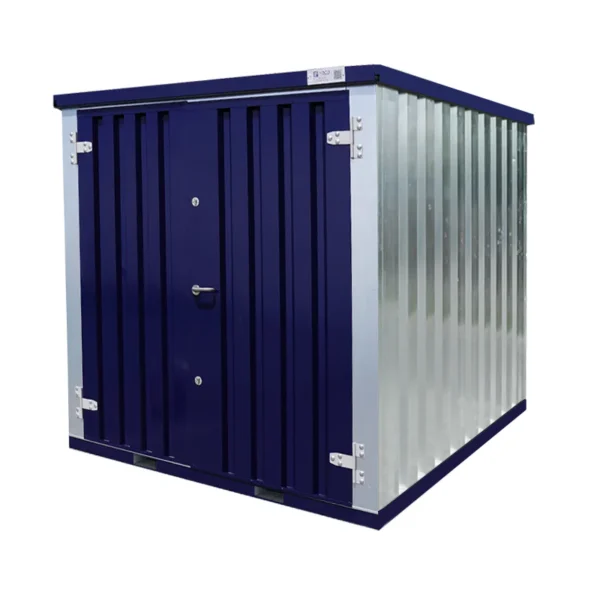 FOCO® Conteneur Démontable Bleu Acier 2 X 2 Mètres – Avec Double Porte