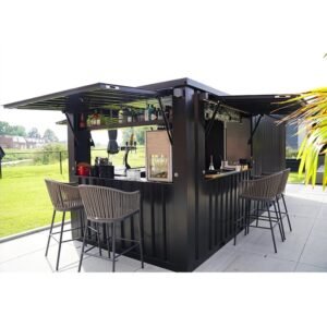 Bar extérieur démontable 8 x 2 mètres XL RAL 9005 et RAL 7016